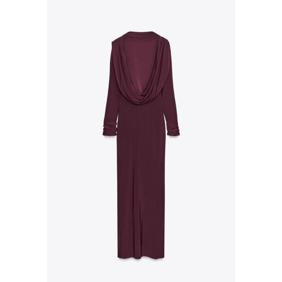 ZARA DRAPED OPEN-BACK DRESS - Picture 7 of 8